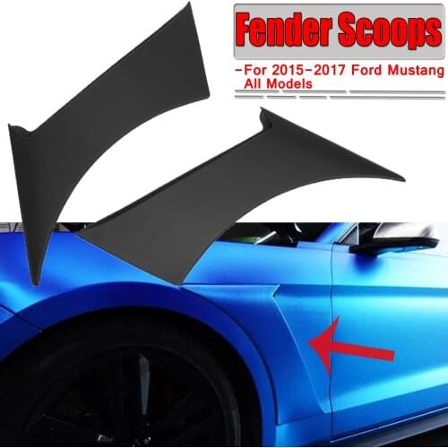 New 2x Car Front Side For Fender Door Scoops Frame Cover For Ford For Mustang GT350 Style 2015-2017 Car For Fender Scoops Cover
