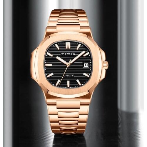 New Automatic Mechanical Watches Men Top Luxury Brand 316L Stainless Steel Business Waterproof 50M wristwatch AAA TESEN nautilus