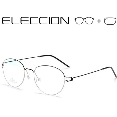 Titanium Prescription Glasses Men Optical Eyeglass Ultralight Round Frame Myopia Eyewear Male Eyeglasses Women Korean Denmark