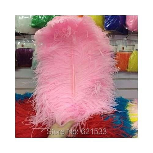 Wholesale 50pcs PINK Natural OSTRICH FEATHERS 14-16Inches/35-40cm FOR wedding freeshipping