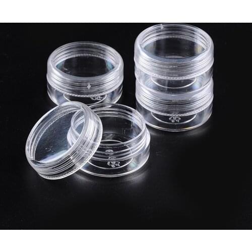240pcs Plastic Round Bead Containers for jewelery box storage Small Beads Jars about 3.9cm in diameter, 2.2cm high F60