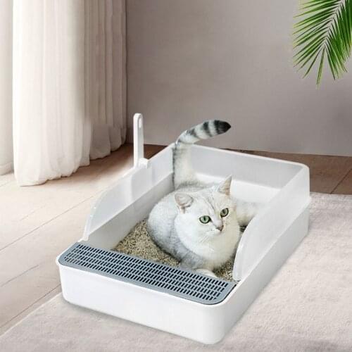 Semi-closed Cat Litter Box Toilet Pet Wc Cat Toilet Clean Basin Toilet Training Kit Inodoor Arenero Gato Pets Products