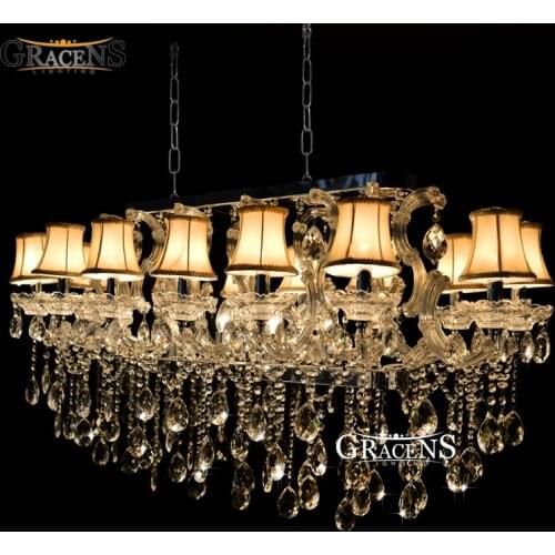 Rectangle Crystal Chandelier Light Fixture, Flush Mount Silver chrystal Lamp lustre for Hotel, Restaurant, Living Room