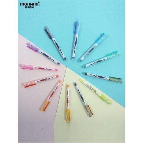 Monami Essenti Soft Pastel Color Highlighter Pen Fluorescent Marker Liner for Drawing Painting School Art Design Supplies A6551