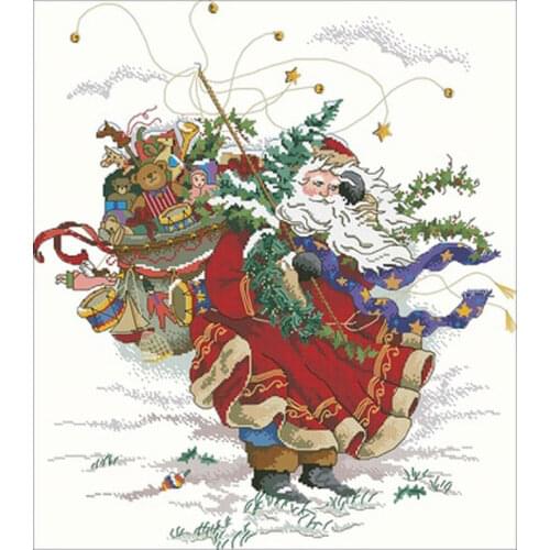 Santa Claus in the snow patterns Counted Cross Stitch 11CT 14CT 18CT DIY Cross Stitch Kit Embroidery Needlework Sets home decor