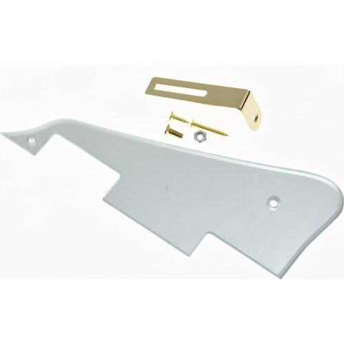 Silver Mirror LP Guitar Pickguard Scratch Plate w/ Gold Bracket