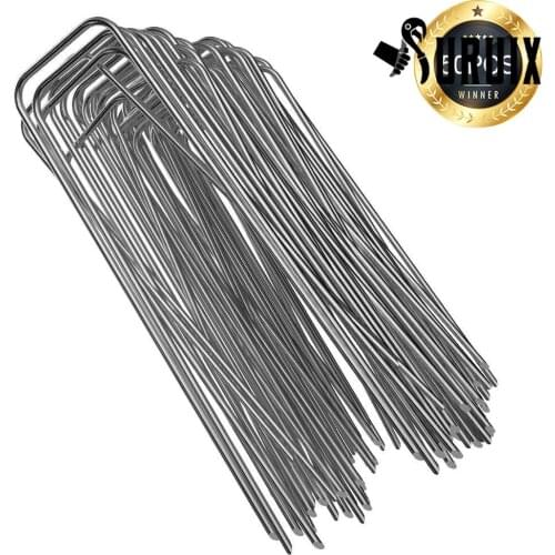 50Pack 6 Inch Landscape Anchoring Spikes Galvanized Garden Staples Heavy Duty Sod Pins Fence Stakes Garden stakes