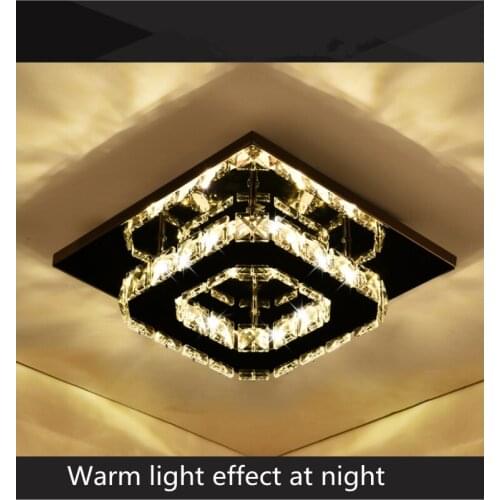 Modern crystal led ceiling lamp decoration corridor indoor living room household lamps ceiling lamp white / warm light