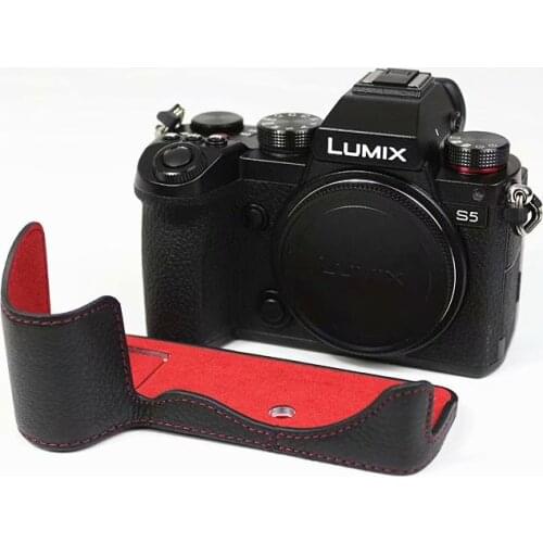 Camera Bag Leather Half Body Set Cover For Panasonic Lumix S5 DC-S5GK-K Bottom Case With Battery Opening