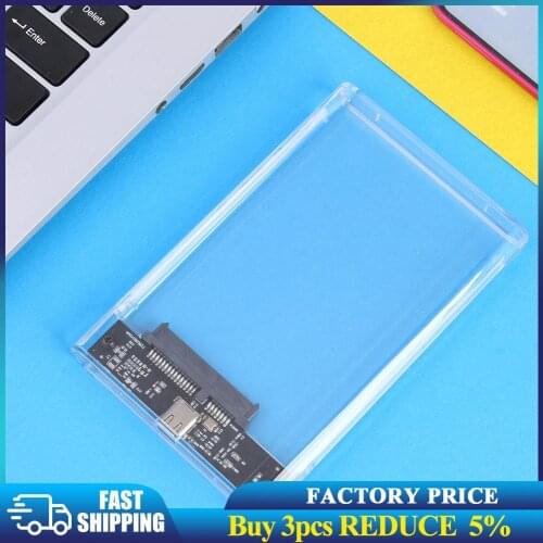 USB 3.1 Type-C Mobile Hard Drive Disk Box 8TB Transparent 2.5 inch SATA HDD SSD External Enclosure Case for Laptop PC