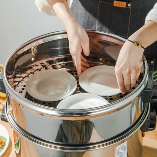Deepen extra thick large stainless steel steamer drawer household small steamed dumplings bun commercial steaming basket lid