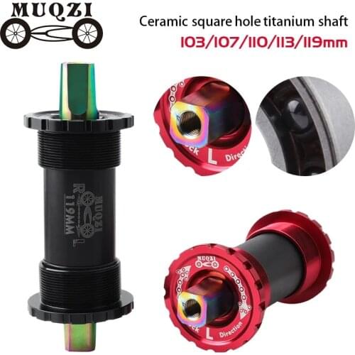 Bicycle titanium bottom brackets ceramics bearing for brompton folding bike Fixed gear MTB Road bike 103/107/110/113/119 mm