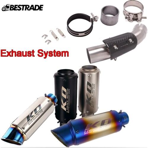 Slip on Motorcycle Exhaust System Header Middle Link Tube 51mm Muffler Modified For Duke 250 390 RC390 Duke 250ADV 390ADV 2021