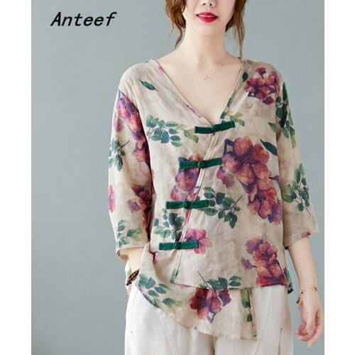 Short sleeve cotton vintage floral casual loose summer tee t shirt women t-shirt ladies tshirt 2021 tops streetwear clothing