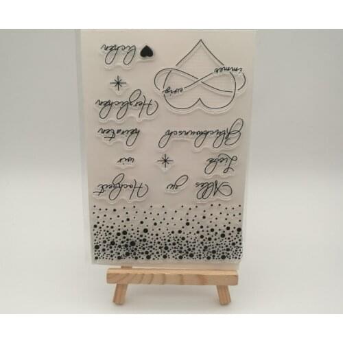 1sheet Background transparent Silicone stencil for DIY Scrapbooking photo album decorative sheets heart