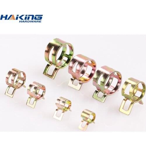 20pcs Spring Hose Clamp Fuel Pipe Water Pipe Clamp Silicone Vacuum Hose Pipe M6-M15 Zinc Plated Thicken Clip Fastener