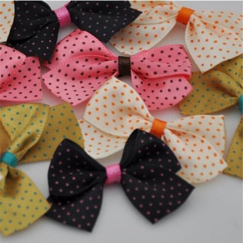 20 Pcs Upick satin ribbon flowers bows with Appliques Craft DIY Wedding B60