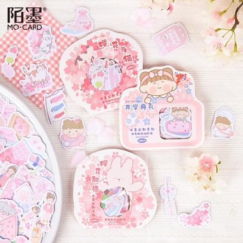 40pcs Creative Cute Sakura Mini Paper Sticker Decoration Diy Ablum Diary Scrapbooking Label Sticker Kawaii Stationery