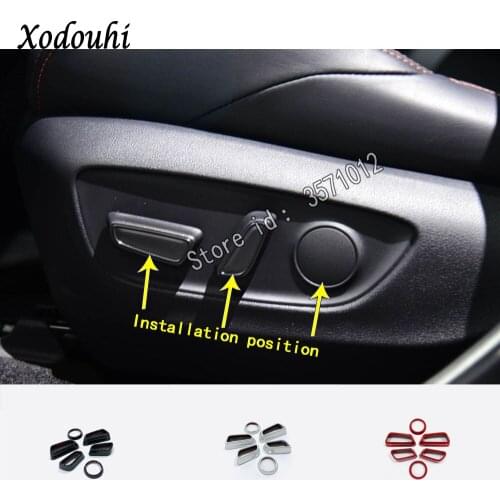 For Toyota RAV4 2019 2020 Car Sticker Styling Body Cover Seat Adjustment Knob Button Switch Trim Hoods Parts 6pcs