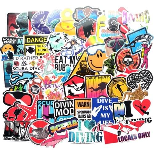 60pcs/set Diving Extreme Sport Sticker Colorful For Luggage Laptop Decal Skateboard Guitar Fridge Sticker Toys For Kids Boys F4