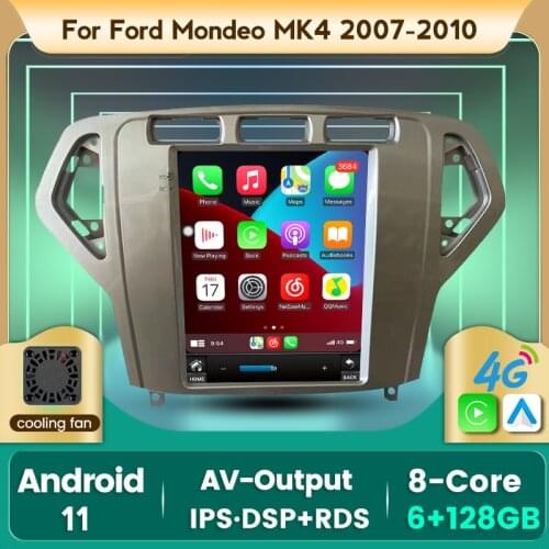 7862C Android 11 4G LTE Tesla Style Car Radio Multimedia Player for Ford Mondeo4 2006 2007 2008 2009 2010 Stereo Navigation GPS