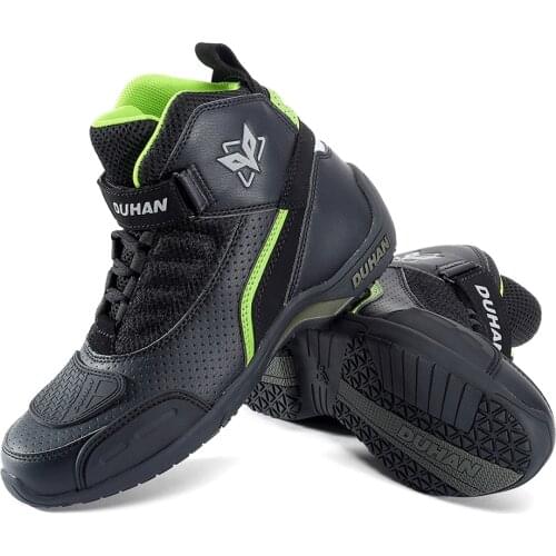 Motorcycle Boots Summer Breathable Moto Boots Men Motocross Off-Road Racing Boots Motorbike Riding Shoes Black