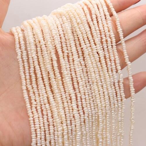 Fine 100% Natural Freshwater Pearl Flat Shape Beads DIY For Jewelry Making Bracelet Necklace Earring Women Gift Size 2-2.5mm