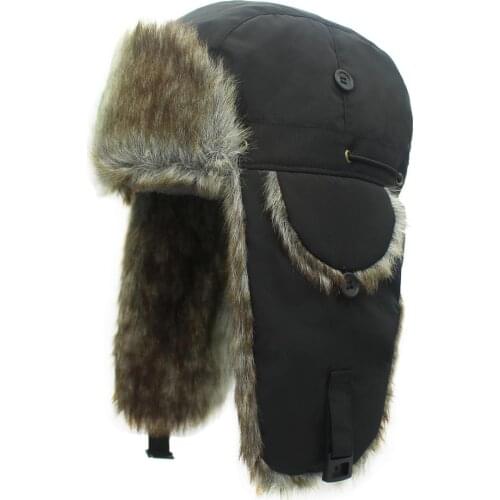 Connectyle Oudoor Mens Women Unisex Faux Fur Lined Trapper Hat Soft Warm Earflap Adjustable Windproof Winter Russian Ski Hats