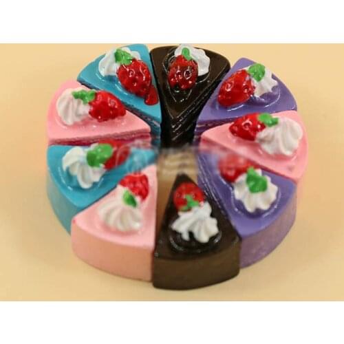 G05-X5051 children baby gift Toy 1:12 Dollhouse mini Furniture Miniature rement Triangle Strawberry Rainbow Cake 5Pcs