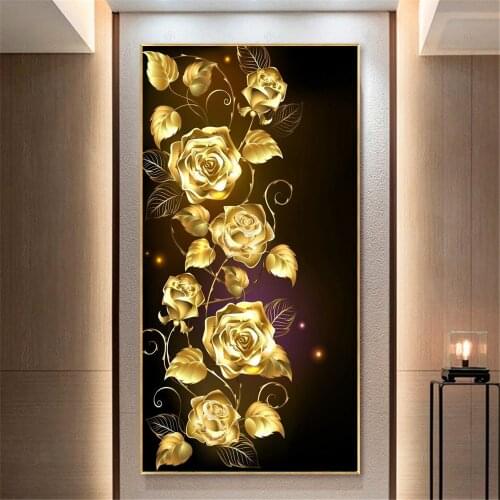 Huacan 5D Diamond Painting New Arrivals Flower Diamond Embroidery Cross Stitch Rose Mosaic Sale Decor For Home