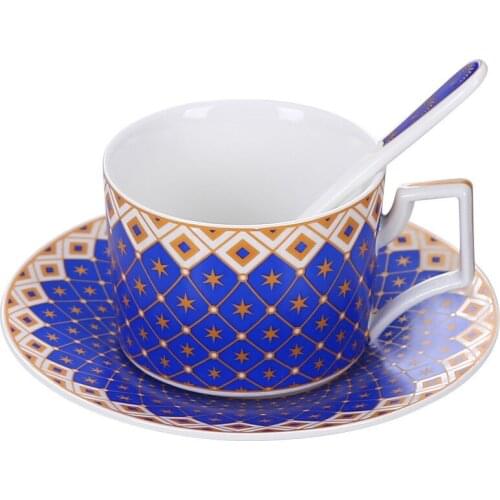 Ceramics Coffee Cups & Saucers Milk Tea Drinkware With Spoon Kitchen Drinking Utensils Wedding Gift Present Box Packaging