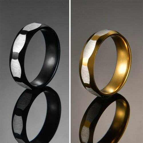 2 Colors Gold and Black Stainless Steel Polished Cool Rings For Men Women Punk Wedding Ring Party Jewelry Gift WholeSale
