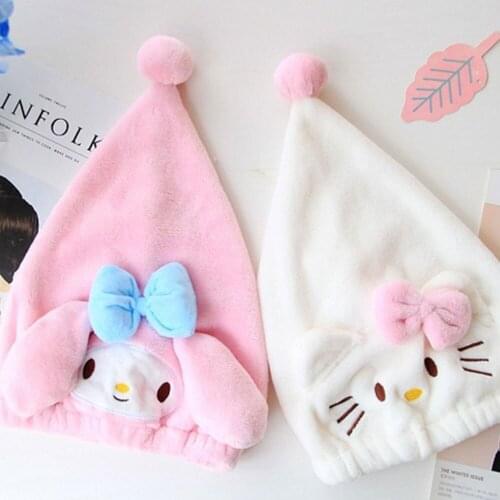 Cute Bath Cap Soft Microfiber Hair Turban Quickly Dry Hair Hat Wrapped Towel Bathing Cap Hair Speed Dry Shower Cap