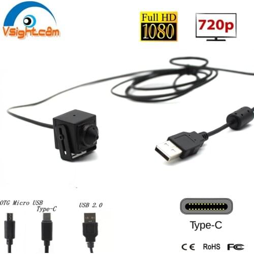 Mini CMOS Pin hole Usb Camera OTG Micro USB Type-C 1080P 720P USB Linux UVC Camera For ATM Industry Testing Size 20x20mm