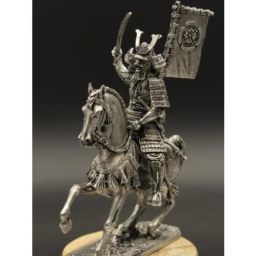 1/30 Tin Metal Ancient Soldier Model Japanese Warring Country Despot Oda Family Riding Samurai Home Office Bar Decoration Gifts