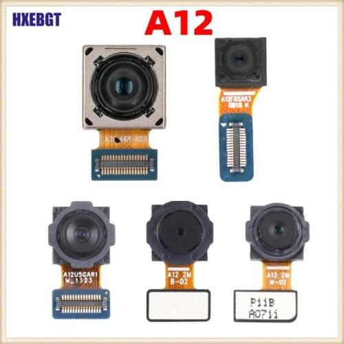 Original For Samsung Galaxy A12 A125 Back Main Camera + Facing Small Selfie Front Camera Module Flex Cable Smartphone Parts