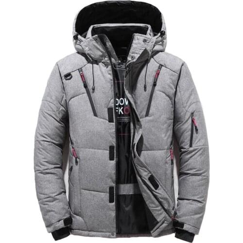 Men Outwear Windbreaker Hooded White Duck Down Coats Mens Fashion Snow Thick Thermal Parka 4XL