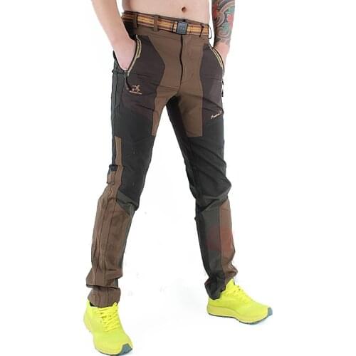 Men`s spring autumn waterproof windproof slim elastic hiking pants Camping Trekking cycling patchwork Pants mens sports trousers