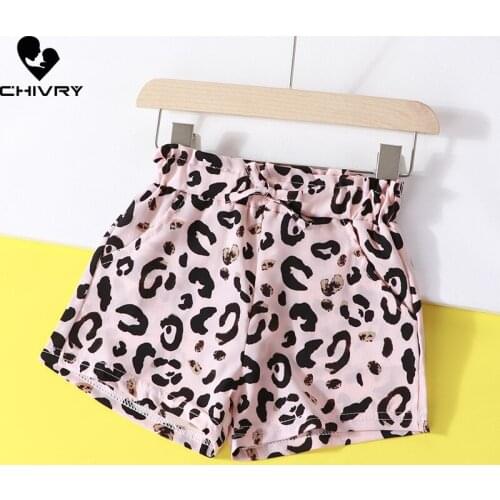 New 2021 Girls Summer Beach Shorts Kids Baby Girls Leopard Print Shorts Little Girls Children Fashion Short Pants Clothes