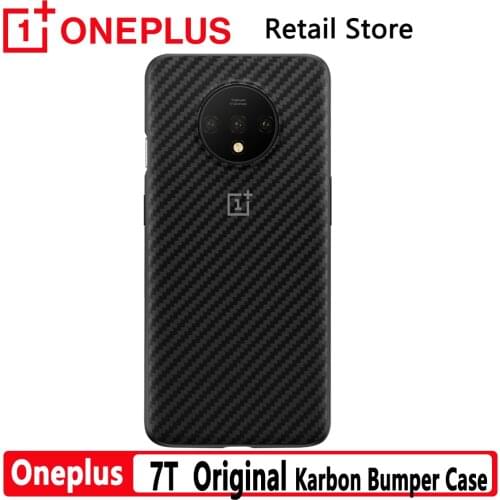 Official Original OnePlus 7T Bumper Case Karbon Carbon Black Genuine Shell Housing Cover Box for One Plus OP 1+ 7T phone