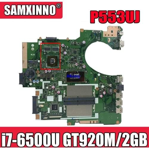 P553UJ Laptop Motherboard For Asus PRO553U PRO553UJ P553U P2540U P2540UQ P2540UV motherboard test Ok i7-6500U GT920M/2GB-GPU