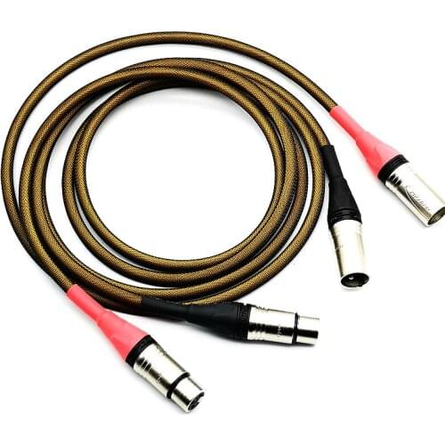 Pair Audiophile D102MKIII XLR Balanced Cable Copper HiFi Audio Signal Line for Amplifier CD Player