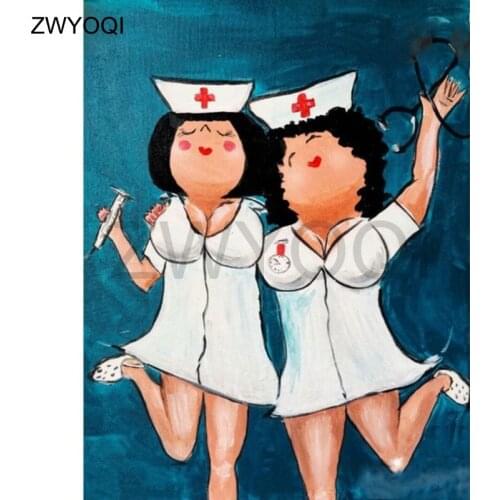 Full Round Diamond embroidery Stethoscope syringe Diamond painting Cross stitch Full Square Diamond mosaic Cartoon nurse sisters