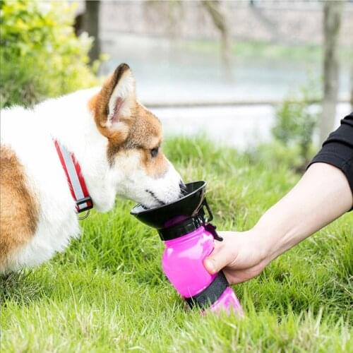 Portable Travel Outdoor Feed Bowl Pet Dog Drinking Water Bottle Sports Squeeze Type Puppy Cat Drinking Water Jug Cup Dispenser