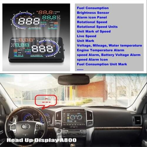 For Toyota Land Cruiser 70 100 200 V8 Roraima - Car HUD Head Up Display - Safe Driving Screen Projector Refkecting Windshield
