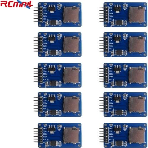 RCmall 10Pcs Micro SD Card TF Card Read Write Module SPI With Level Converter Chip For Arduino