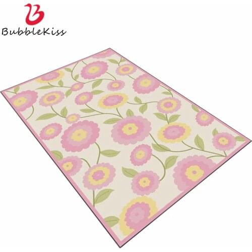 Bubble Kiss Carpets For Living Room Modern Minimalist Pink Flower Girl Carpet Creative Rugs For Bedroom Decor Anti-Slip Carpet
