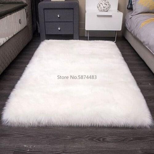 Modern and Simple Plush Carpet Imitating Australian Wool Floor Mat Bay Window Mat Bedroom Custom Carpet