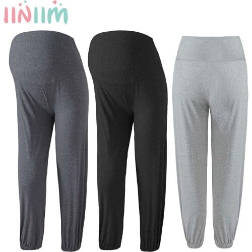 Plus Size Maternity Lounge Pregnancy Adjustable Waist Belly Sports Hip Yoga Harlan Pants Pregnant Women Fitness Running Trousers