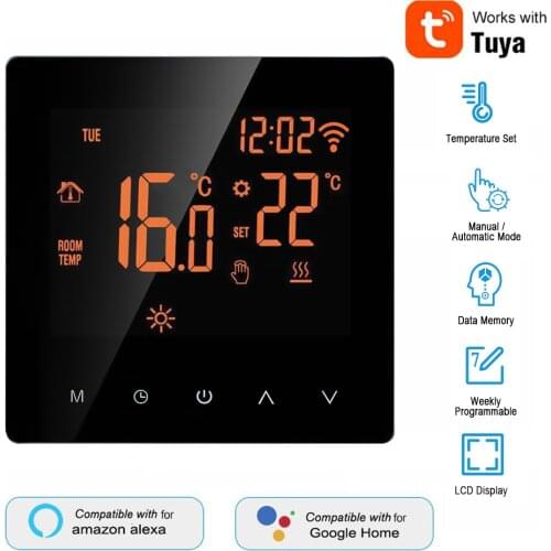 16A Tuya Smart Life WiFi Thermostat Temperature Controller for Electric floor Heating Works with Alexa Google Smart Thermostat